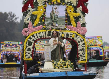 La visita de la reliquia de San Judas Tadeo en Xochimilco