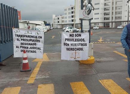 En paro histórico del PJE trabajadores exigen respuesta inmediata del gobernador