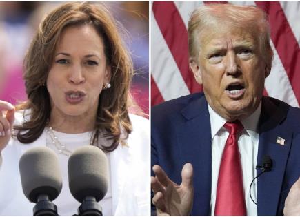 Comparativa de liderazgo entre Kamala Harris y Donald Trump en encuesta