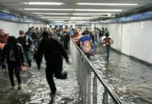 lluvias inundan estaciones del metro