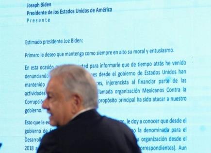 AMLO envía carta a Biden por financiamiento a MCCI; pide detener agravio