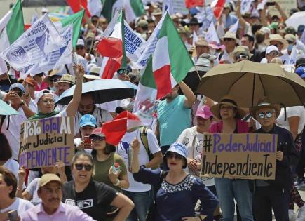 Protesta de trabajadores en la SCJN contra la reforma judicial en México