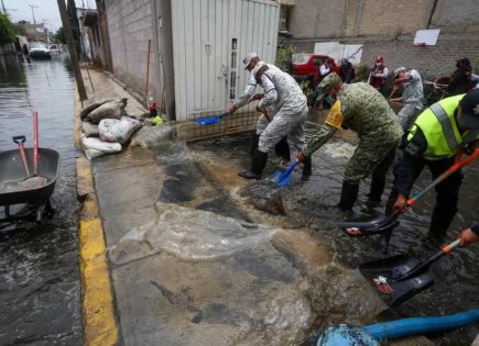 Avances en la emergencia por inundación en Chalco