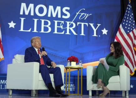 Trump critica la aceptación de personas trans y corteja a sus bases en evento de Moms for Liberty