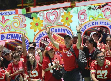 Celebración de la afición de los Chiefs en México