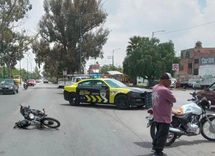 Motociclista resulta herido en percance