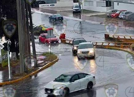 Cierran desniveles de Plaza San Luis y Real Inn por lluvias