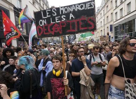 Megaprotesta contra Barnier en Francia