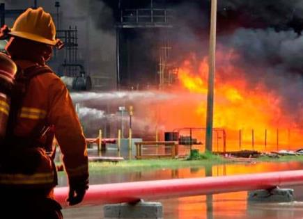 Incendio en refinería de Salina Cruz, Oax.