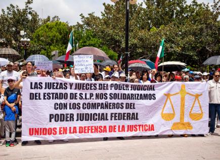 Jueces, magistrados y ciudadanos se movilizan en contra de la reforma judicial en San Luis Potosí