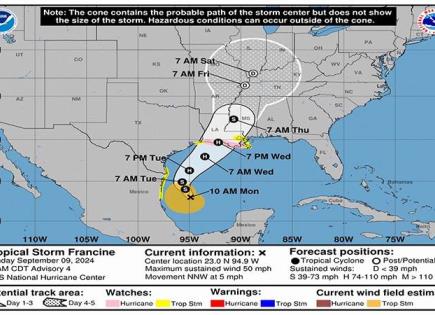 El SMN alerta por tormenta Francine