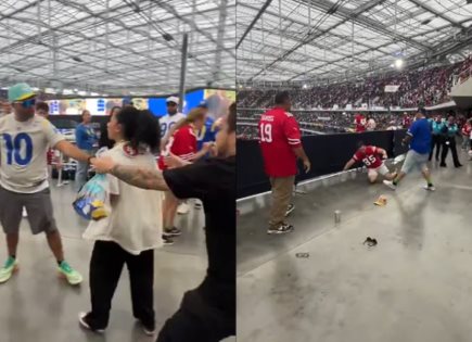 Violencia entre aficionados en partido de los Rams vs 49ers