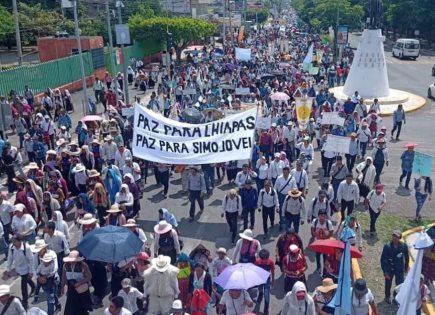 Marcha por la paz en Frontera Comalapa