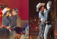 El amor de &Aacute;ngela Aguilar y Christian Nodal en el escenario