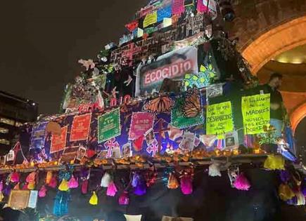 Despiden a AMLO con gran altar de muertos