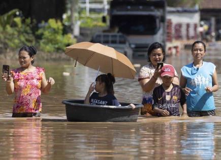 Impactantes inundaciones en Tailandia y peligro para elefantes