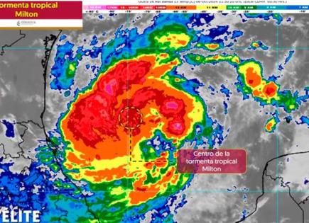 Impacto de la tormenta tropical Milton en el sureste de México