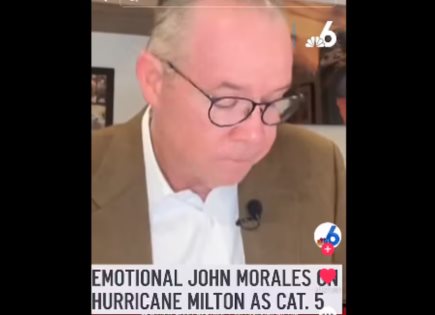 VIDEO | Impactante transmisión en vivo de John Morales sobre el huracán Milton en Florida