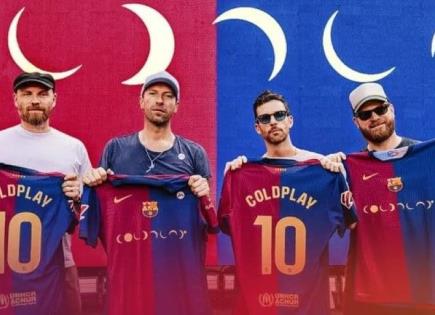 Barcelona presenta camiseta con logo de Coldplay