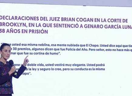 Narco combatía crimen, con Calderón: Sheinbaum