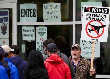 Huelga de trabajadores en Boeing tras rechazo de contrato