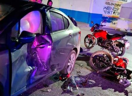 Motociclista resulta herido en choque vial