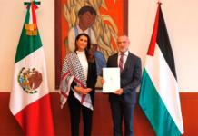 Presentación de cartas credenciales de la embajadora de Palestina en México