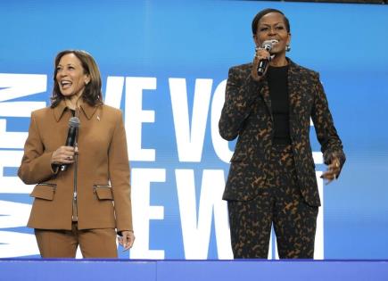 Michelle Obama apoya a Kamala Harris en la campaña electoral