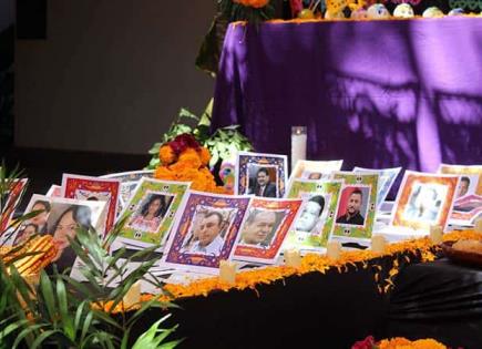 Recuerdan a diputados con altar de muertos