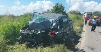 Choque múltiple en la Valles-Tampico deja tres heridos