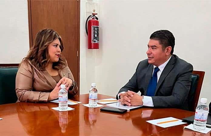 La diputada Diana Ruelas y el presidente de Cegaip, Gerardo Navarro