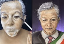 Mujer sorprende al disfrazarse de AMLO con caracterización impecable