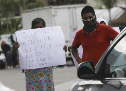 Protestas en Guerrero por búsqueda de 17 desaparecidos en Chautipan