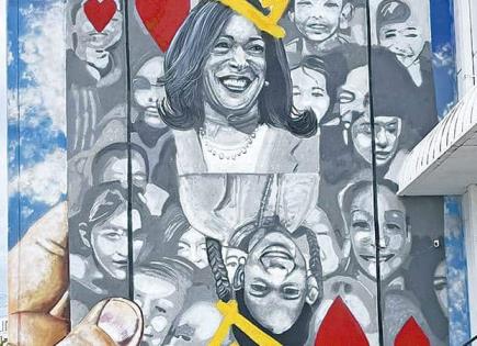 Español dedica mural a Kamala