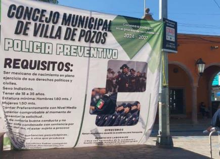 Buscan 50 policías para Villa de Pozos