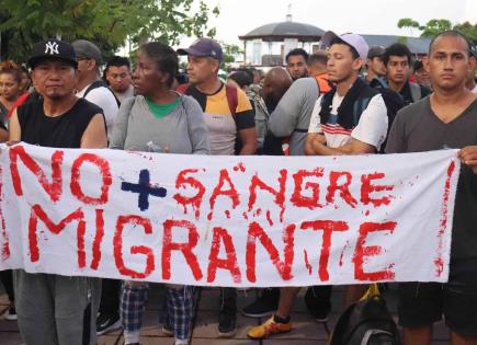 Caravana migrante avanza hacia el norte en vísperas de elecciones en EE.UU.