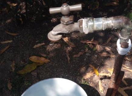 Agua a zona tének, un día por semana