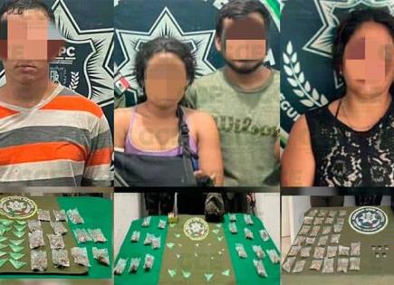 Incautan más de 100 dosis de droga a narcos