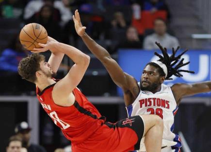 Triunfo emocionante en el duelo entre Rockets y Pistons