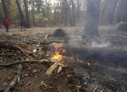 Bomberos combaten incendios en ambas costas de EEUU