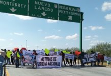 Manifestación en Nuevo Laredo por violencia de fuerzas armadas