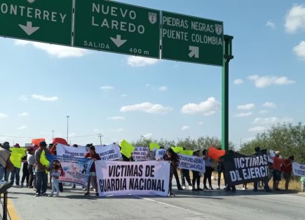 Manifestación en Nuevo Laredo por violencia de fuerzas armadas