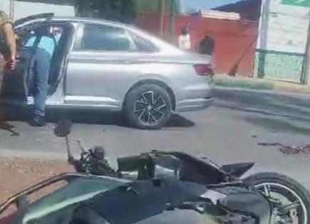 Choque sobre Fray Diego de la Magdalena deja un motociclista lesionado