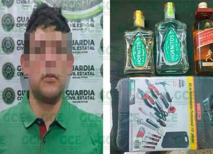 Ladrón intentó robar tequila y whisky