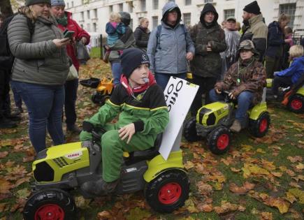 Protesta de agricultores británicos por impuesto sobre herencias