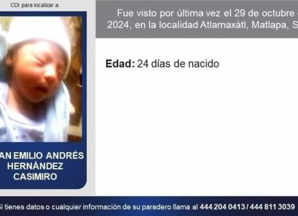 Denuncian robo de bebé en Matlapa; FGE emite ficha de búsqueda Denuncian robo de bebé en Matlapa; FGE emite ficha de búsqueda