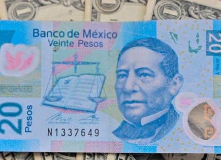 Se deprecia la divisa mexicana 1.07%