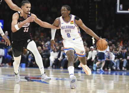 Victoria del Thunder sobre Trail Blazers en la NBA