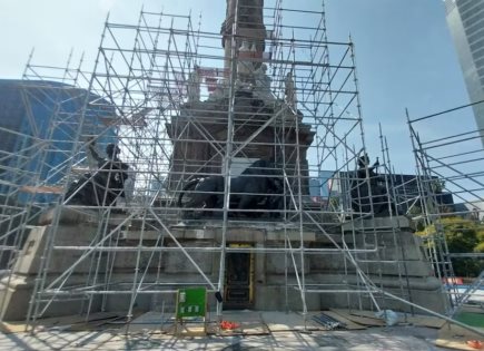 Restauración del Ángel de la Independencia en la CDMX