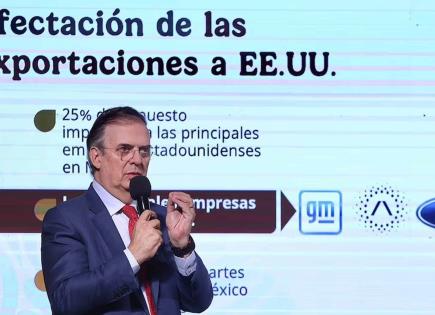 Aranceles, un tiro en el pie, dice Ebrard a Trump